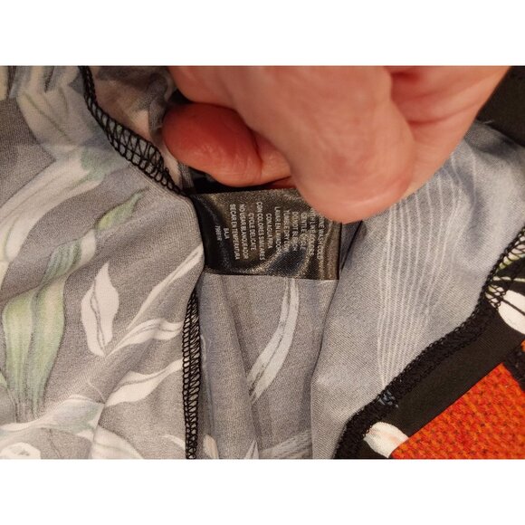 NWOT LOVE Women's Tropical Style Long Black Dress with Ruffle Collar. Size XL - Picture 16 of 16